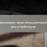 Pidoketestaus: ainoa mittausmenetelma, joka ei heikentynyt