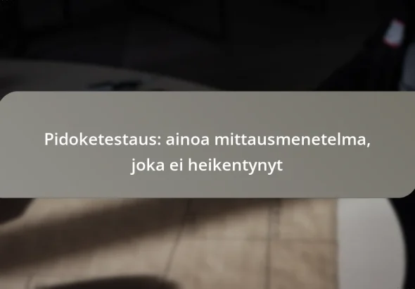 Pidoketestaus: ainoa mittausmenetelma, joka ei heikentynyt